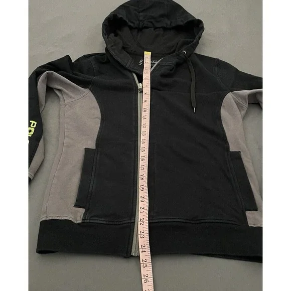 Polaris Jacket Womens Medium Black Gray Full Zip Hoodie Sweatshirt Long Sleeve - Picture 11 of 12